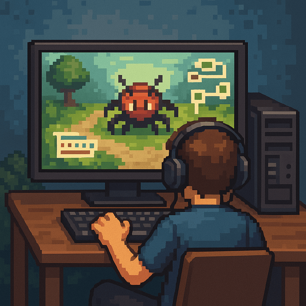 Pixel art developer character